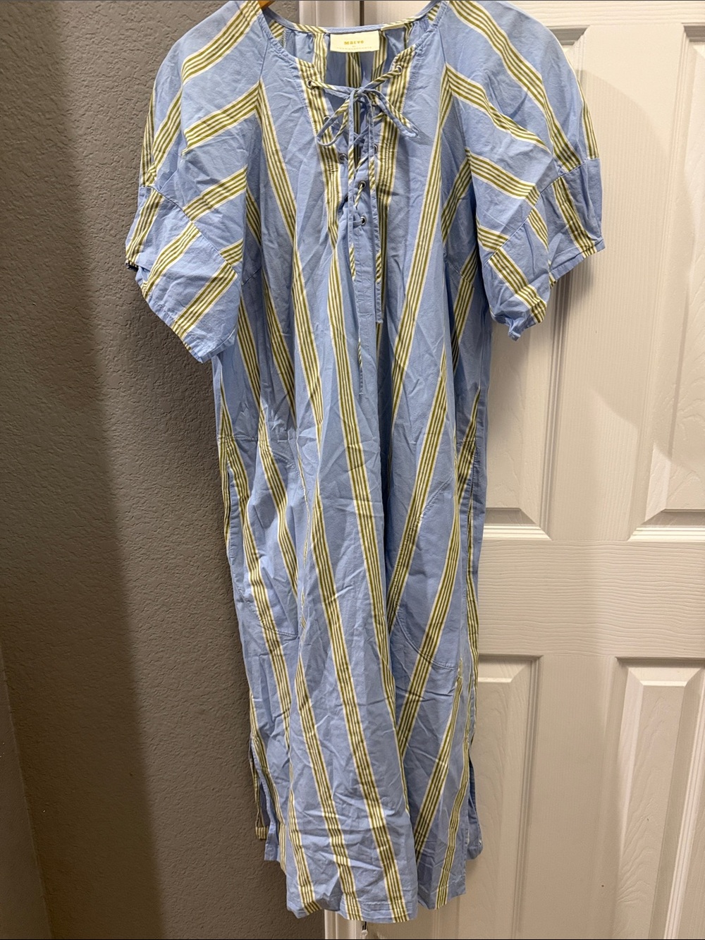 Anthropologie | Maeve short sleeve crossover v neck midi dress size medium - Picture 3 of 7